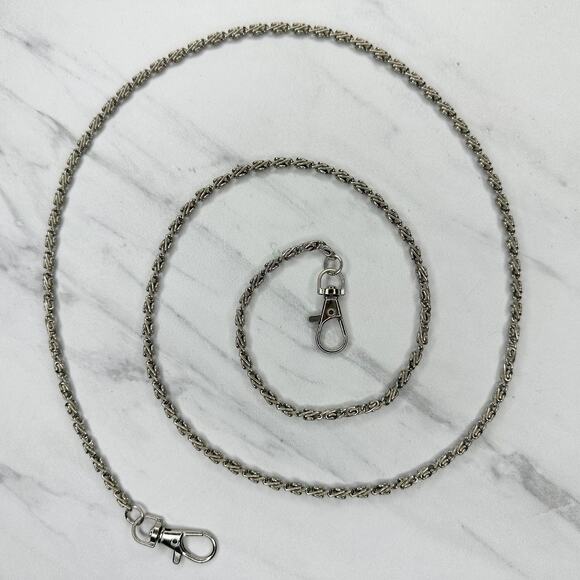 Silver Tone Swirl Chain Link Purse Handbag Bag Replacement Strap - Picture 1 of 9